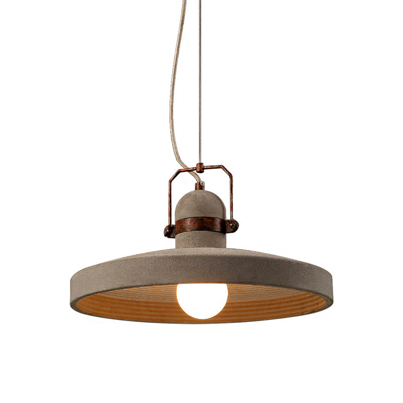 Cement Round Shade Ceiling Pendant Industrial Style 1-Light Kitchen Pendant Light in Rust/Black Clearhalo 'Ceiling Lights' 'Modern Pendants' 'Modern' 'Pendant Lights' 'Pendants' Lighting' 160870