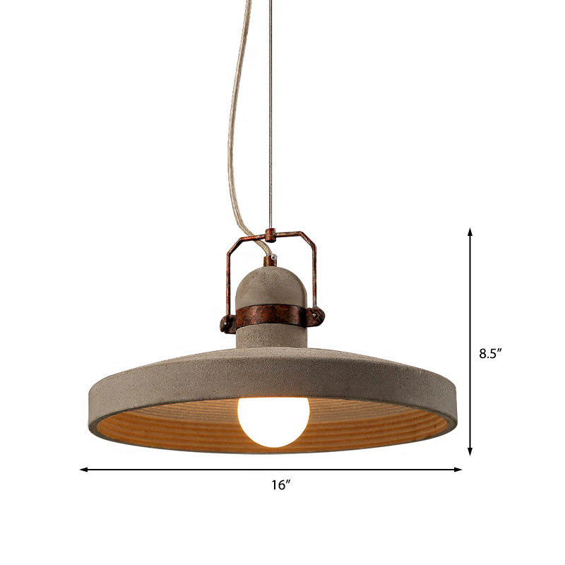 Cement Round Shade Ceiling Pendant Industrial Style 1-Light Kitchen Pendant Light in Rust/Black Clearhalo 'Ceiling Lights' 'Modern Pendants' 'Modern' 'Pendant Lights' 'Pendants' Lighting' 160871