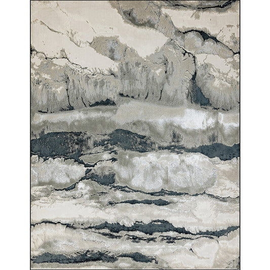Grey Oriental Rug Polyester Ink Wash Painting Pattern Rug Washable Non-Slip Backing Carpet for Living Room Clearhalo 'Area Rug' 'Rug' 1608752