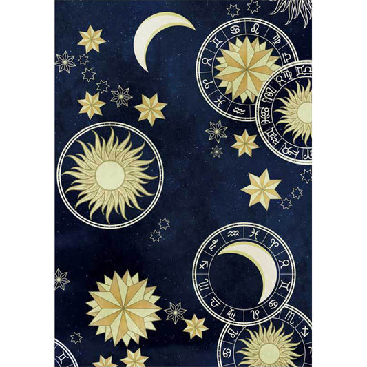 Blue Bedroom Rug Modern Outer Space Sun Moon Pattern Area Rug Polyester Non-Slip Backing Carpet Clearhalo 'Area Rug' 'Modern' 'Rugs' Rug' 1608800
