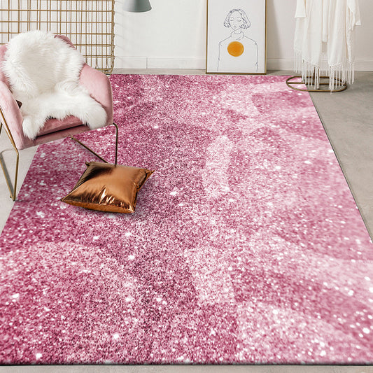 Pink Bedroom Rug Modern Sparkling Pattern Area Rug Polyester Pet Friendly Stain-Resistant Carpet Pink Clearhalo 'Area Rug' 'Modern' 'Rugs' Rug' 1608830