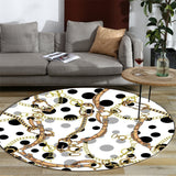 Modern Living Room Rug in White Belt Chain Dots Print Rug Polyester Stain-Resistant Area Rug Clearhalo 'Area Rug' 'Modern' 'Rugs' Rug' 1608847