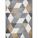 Stylish Geometric Pattern Rug Grey Novelty Rug Polyester Washable Anti-Slip Backing Area Rug for Bedroom Clearhalo 'Area Rug' 'Modern' 'Rugs' Rug' 1609001