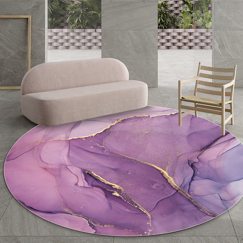 Contemporary Watercolor Pattern Rug Purple Polyester Rug Machine Washable Non-Slip Area Rug for Bedroom Purple Clearhalo 'Area Rug' 'Modern' 'Rugs' Rug' 1609016