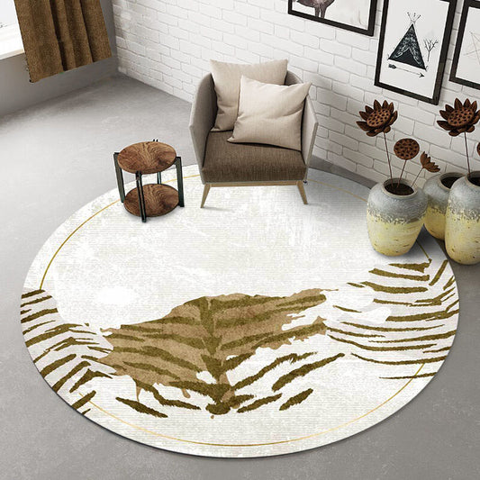 Novelty Tiger Print Rug Brown Polyester Rug Machine Washable Non-Slip Area Rug for Bedroom Clearhalo 'Area Rug' 'Modern' 'Rugs' Rug' 1609027