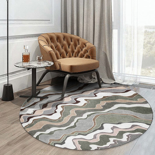 Casual Swirl Lines Pattern Rug Green Multicolor Polyester Rug Machine Washable Non-Slip Area Rug for Bedroom Clearhalo 'Area Rug' 'Modern' 'Rugs' Rug' 1609036