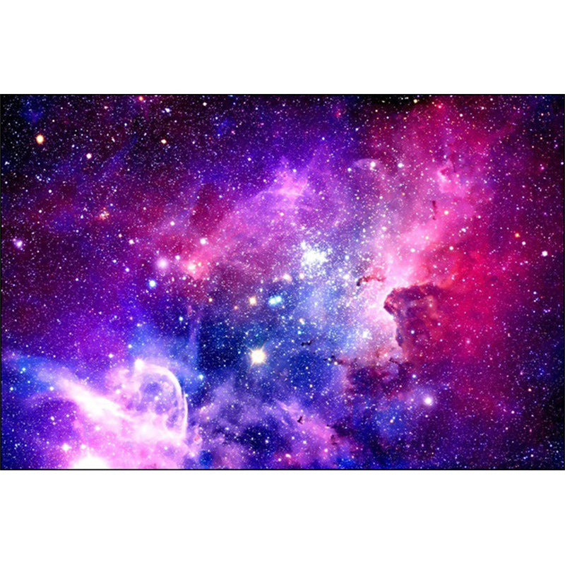 Modern Living Room Rug in Purple Outer Space Galaxy Print Rug Polyester Washable Anti-Slip Backing Area Rug Clearhalo 'Area Rug' 'Modern' 'Rugs' Rug' 1609143