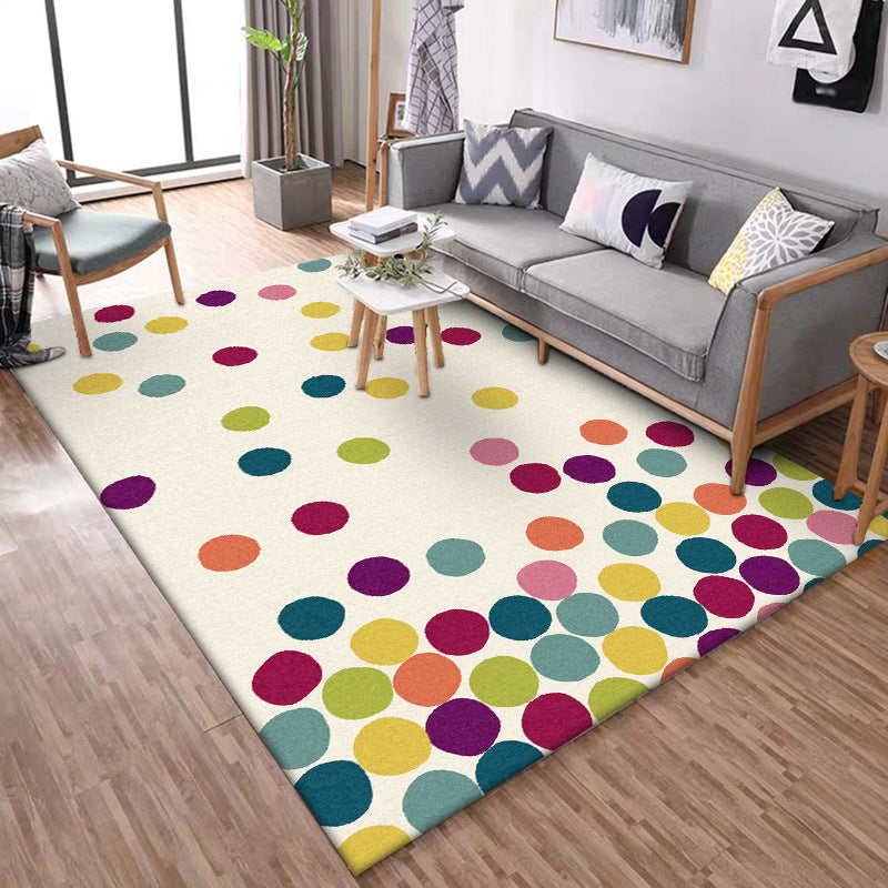 Contemporary Modern Rug in Ivory Polka Dots Pattern Rug Polyester Non-Slip Carpet for Home Decoration Apricot Clearhalo 'Area Rug' 'Modern' 'Rugs' Rug' 1609165