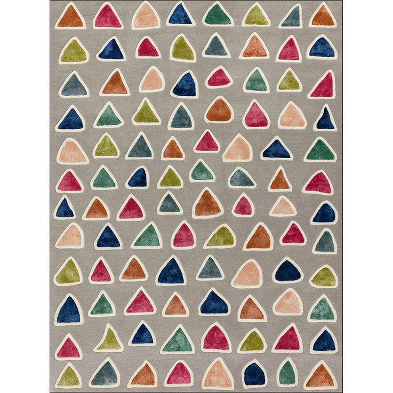 Modern Living Room Rug in Grey Irregular Triangle Print Rug Polyester Machine Washable Non-Slip Area Rug Clearhalo 'Area Rug' 'Modern' 'Rugs' Rug' 1609183