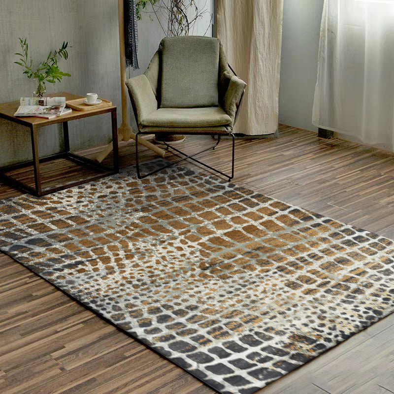 Modern Crocodile Print Rug Brown Polyester Rug Machine Washable Non-Slip Area Rug for Bedroom Clearhalo 'Area Rug' 'Modern' 'Rugs' Rug' 1609421