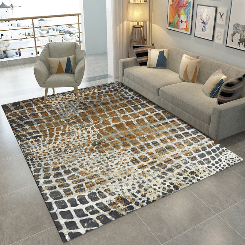 Modern Crocodile Print Rug Brown Polyester Rug Machine Washable Non-Slip Area Rug for Bedroom Clearhalo 'Area Rug' 'Modern' 'Rugs' Rug' 1609422