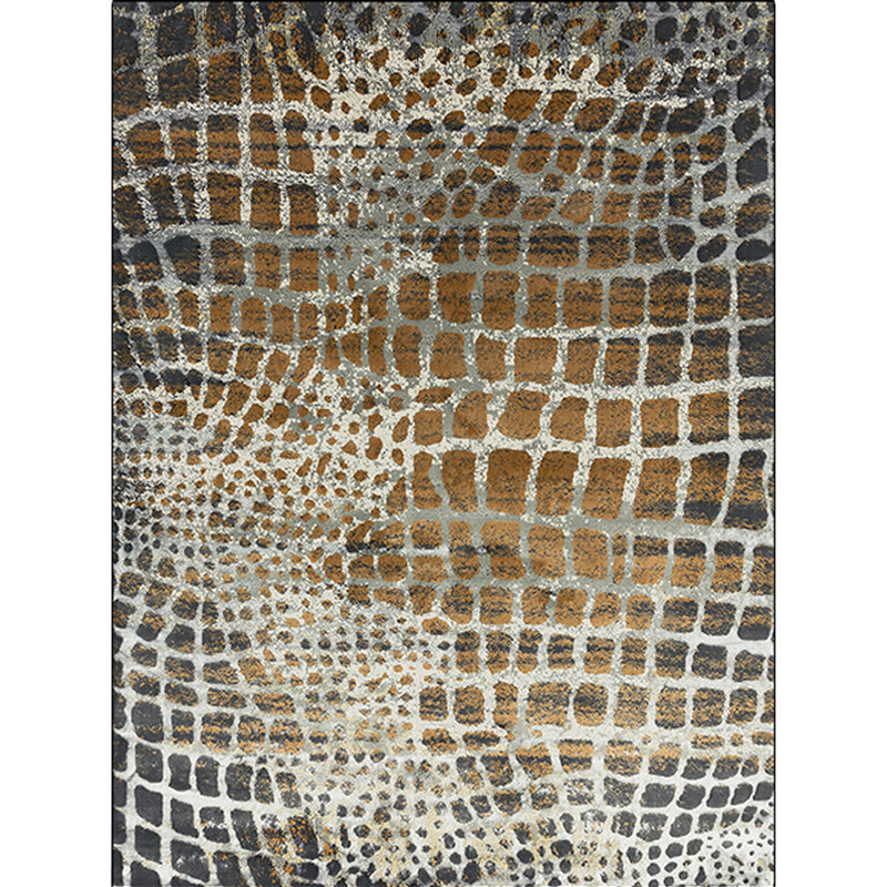 Modern Crocodile Print Rug Brown Polyester Rug Machine Washable Non-Slip Area Rug for Bedroom Clearhalo 'Area Rug' 'Modern' 'Rugs' Rug' 1609423