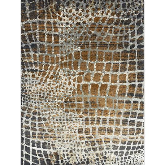 Modern Crocodile Print Rug Brown Polyester Rug Machine Washable Non-Slip Area Rug for Bedroom Clearhalo 'Area Rug' 'Modern' 'Rugs' Rug' 1609423