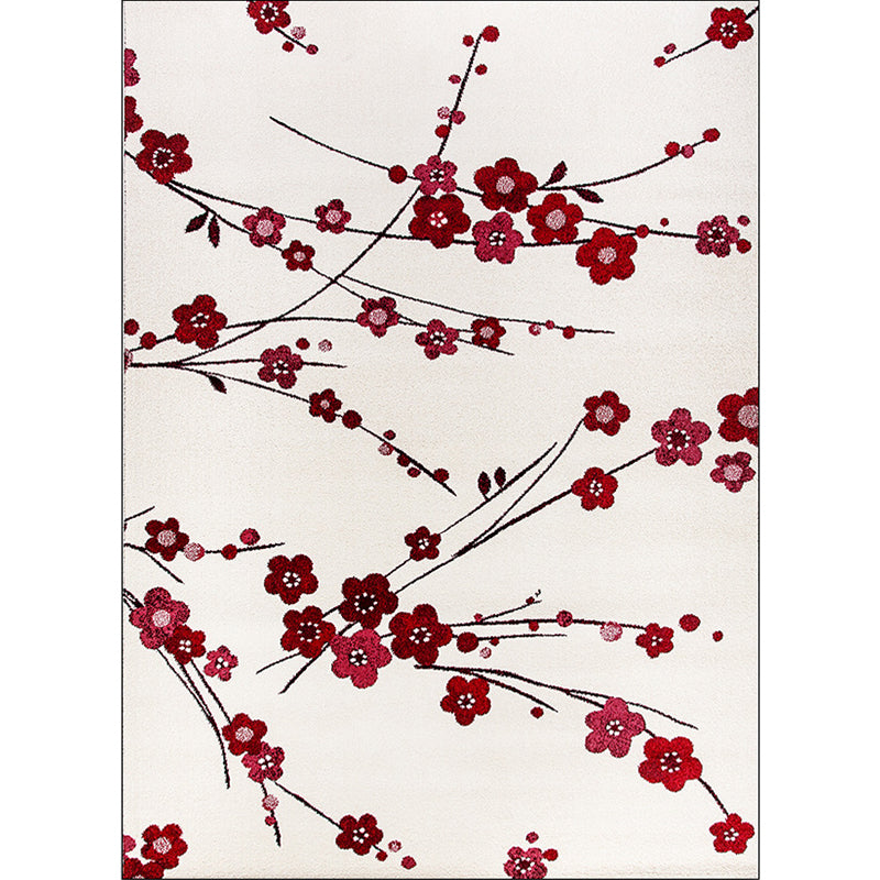 Vintage Floral Pattern Rug Beige and Red Polyester Rug Machine Washable Non-Slip Area Rug for Living Room Clearhalo 'Area Rug' 'Rug' 1609483