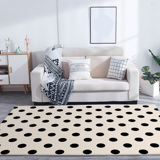 Modern Living Room Rug in Ivory Polka Dots Print Rug Polyester Machine Washable Pet Friendly Area Rug Light Camel Clearhalo 'Area Rug' 'Modern' 'Rugs' Rug' 1609553