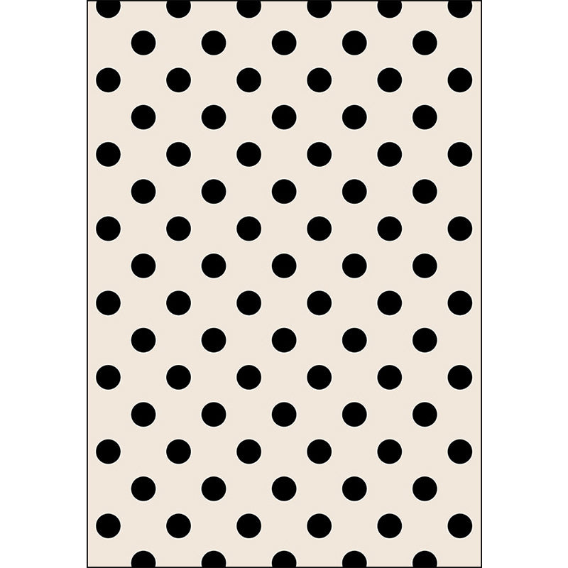 Modern Living Room Rug in Ivory Polka Dots Print Rug Polyester Machine Washable Pet Friendly Area Rug Clearhalo 'Area Rug' 'Modern' 'Rugs' Rug' 1609555