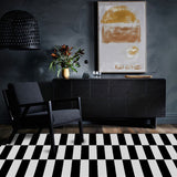 Contemporary Checked Pattern Rug Black and White Polyester Rug Machine Washable Non-Slip Area Rug for Bedroom Black Clearhalo 'Area Rug' 'Modern' 'Rugs' Rug' 1609649