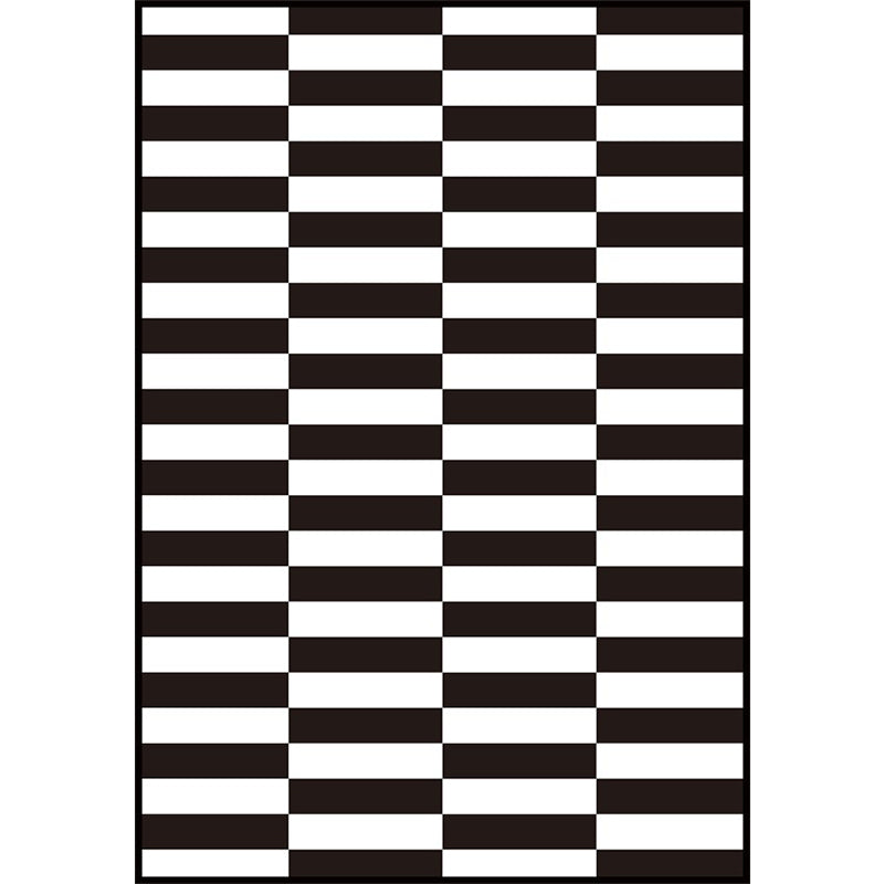 Contemporary Checked Pattern Rug Black and White Polyester Rug Machine Washable Non-Slip Area Rug for Bedroom Clearhalo 'Area Rug' 'Modern' 'Rugs' Rug' 1609652