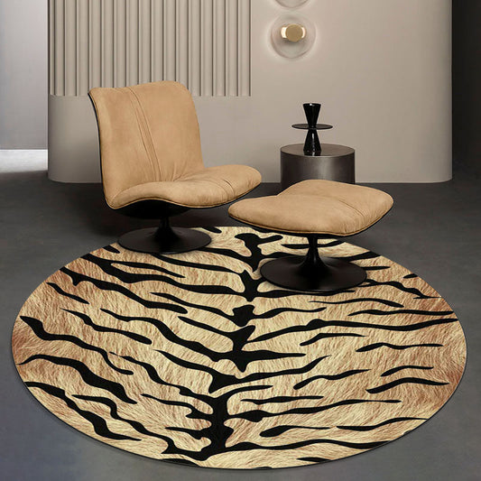 Unique Tiger Print Pattern Rug Brown Simple Rug Polyester Washable Anti-Slip Backing Area Rug for Living Room Clearhalo 'Area Rug' 'Modern' 'Rugs' Rug' 1609686