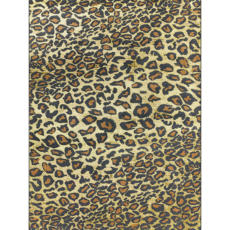 Funky Leopard Pattern Rug Yellow Novelty Rug Polyester Washable Anti-Slip Backing Area Rug for Living Room Clearhalo 'Area Rug' 'Modern' 'Rugs' Rug' 1609858