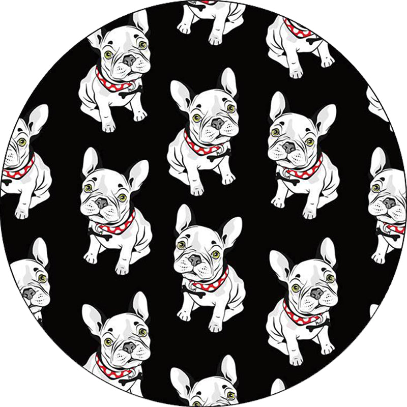 Black Child's Room Rug Kids Animal Dog Pattern Area Rug Polyester Non-Slip Backing Carpet Clearhalo 'Area Rug' 'Rug' 1609898