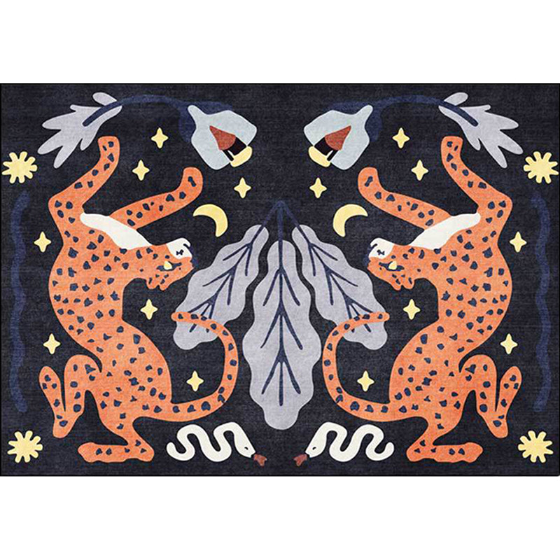 Stylish Animal Pattern Rug Grey and Blue Nordic Rug Polyester Washable Anti-Slip Backing Area Rug for Living Room Clearhalo 'Area Rug' 'Modern' 'Rugs' Rug' 1609990