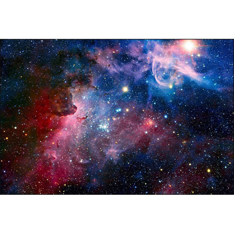 Modern Living Room Rug in Blue Outer Space Nebula Print Rug Polyester Pet Friendly Washable Area Rug Clearhalo 'Area Rug' 'Modern' 'Rugs' Rug' 1610012