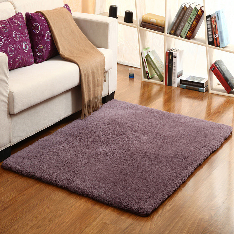 Red and Yellow Modern Rug Sherpa Plain Rug Washable Non-Slip Backing Carpet for Living Room Purple Clearhalo 'Area Rug' 'Casual' 'Rugs' Rug' 1610078