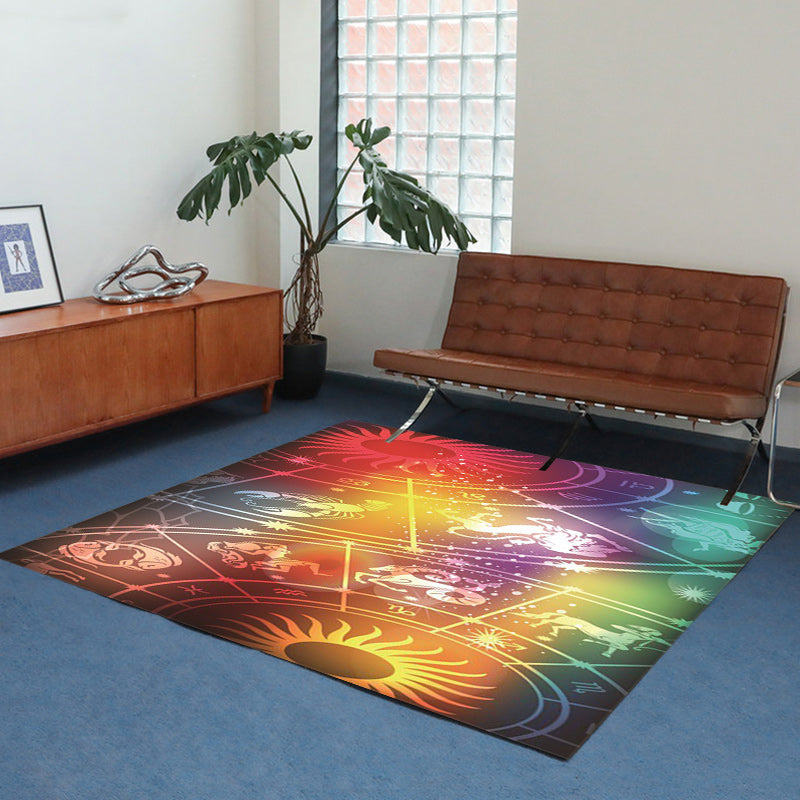 Modern Living Room Rug Colorful Outer Space Sun Constellation Print Rug Polyester Washable Area Rug Yellow Clearhalo 'Area Rug' 'Modern' 'Rugs' Rug' 1610121