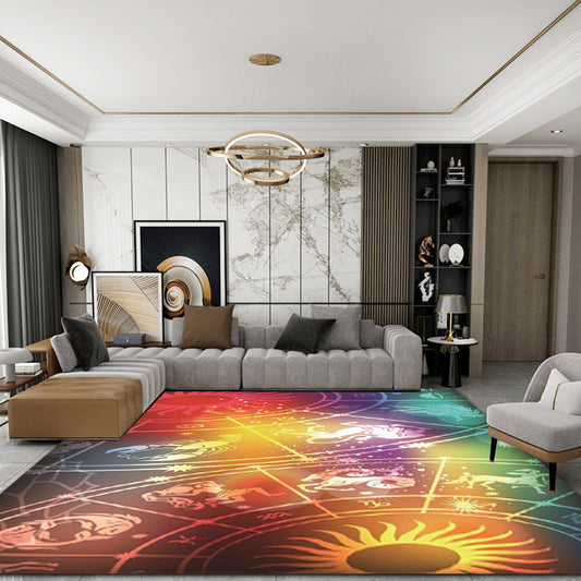 Modern Living Room Rug Colorful Outer Space Sun Constellation Print Rug Polyester Washable Area Rug Clearhalo 'Area Rug' 'Modern' 'Rugs' Rug' 1610122