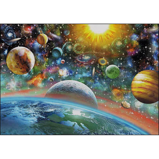 Scandinavian Modern Rug in Blue Outer Space Planets Pattern Rug Polyester Non-Slip Carpet for Home Decoration Clearhalo 'Area Rug' 'Rug' 1610131