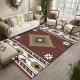 Americana Tribal Geometric Print Rug Brown Polyester Rug Machine Washable Non-Slip Area Rug for Living Room Clearhalo 'Area Rug' 'Rugs' 'Southwestern' Rug' 1610178