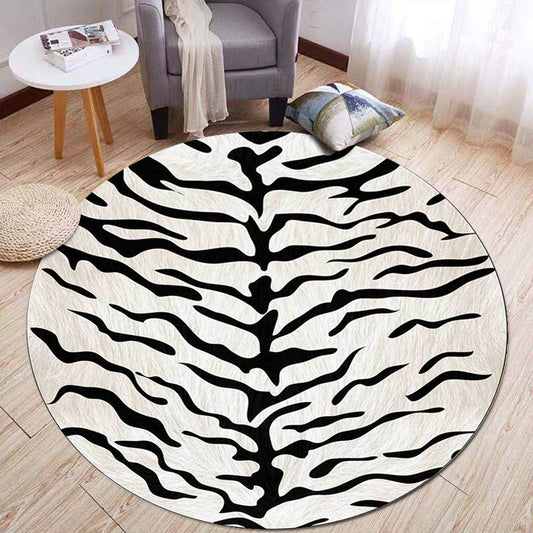 Black and White Contemporary Rug Polyester Tiger Skin Print Rug Washable Non-Slip Backing Carpet for Living Room Clearhalo 'Area Rug' 'Modern' 'Rugs' Rug' 1610221