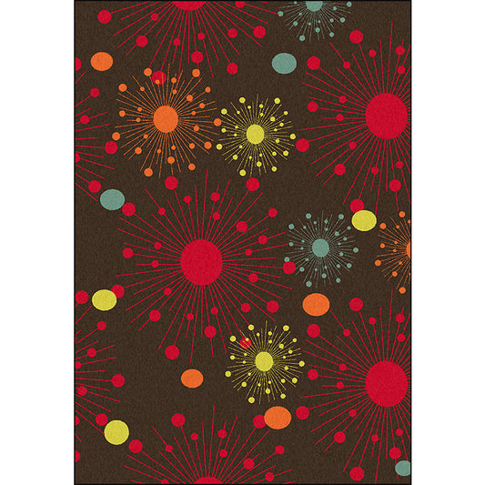 Modern Living Room Rug in Brown Polka Dots Lines Print Rug Polyester Non-Slip Backing Area Rug Clearhalo 'Area Rug' 'Modern' 'Rugs' Rug' 1610302