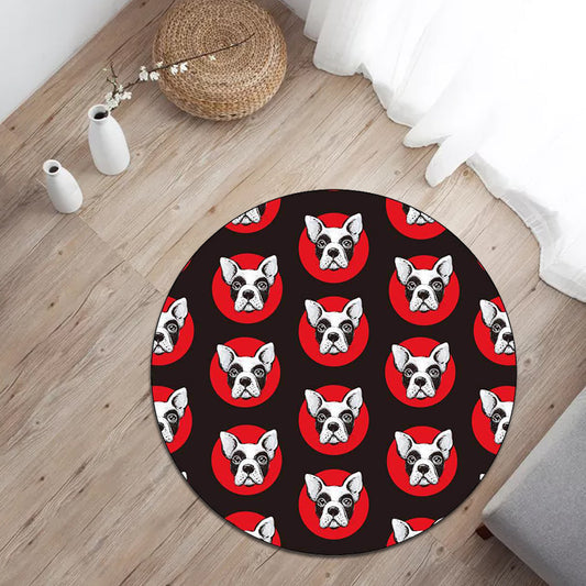 Kids Bedroom Rug in Black Animal Dog Dots Print Rug Polyester Stain-Resistant Pet Friendly Area Rug Clearhalo 'Area Rug' 'Rug' 1610317