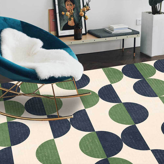 Contemporary Geometric Pattern Rug Beige and Green Polyester Rug Machine Washable Non-Slip Area Rug for Bedroom Clearhalo 'Area Rug' 'Modern' 'Rugs' Rug' 1610349