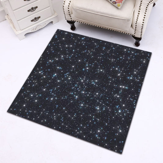 Blue Bedroom Rug Modern Outer Space Starry Pattern Area Rug Polyester Machine Washable Carpet Clearhalo 'Area Rug' 'Modern' 'Rugs' Rug' 1610412