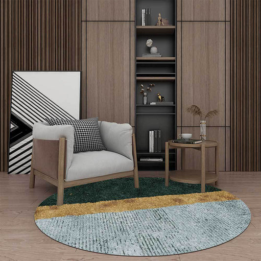 Green and Golden Novelty Rug Polyester Colorblock Rug Washable Non-Slip Backing Carpet for Living Room Dark Green Clearhalo 'Area Rug' 'Modern' 'Rugs' Rug' 1610575