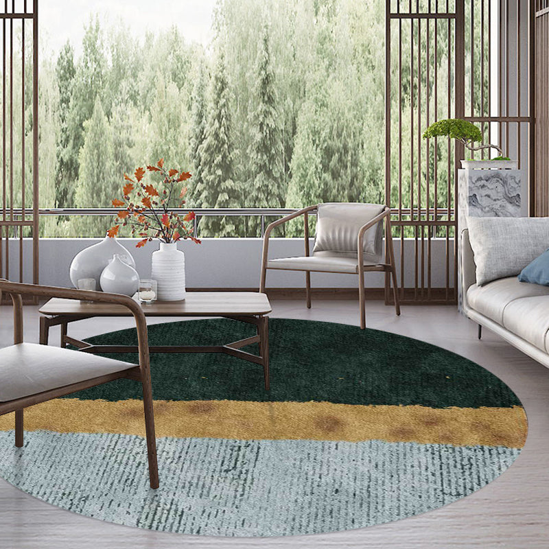 Green and Golden Novelty Rug Polyester Colorblock Rug Washable Non-Slip Backing Carpet for Living Room Clearhalo 'Area Rug' 'Modern' 'Rugs' Rug' 1610577