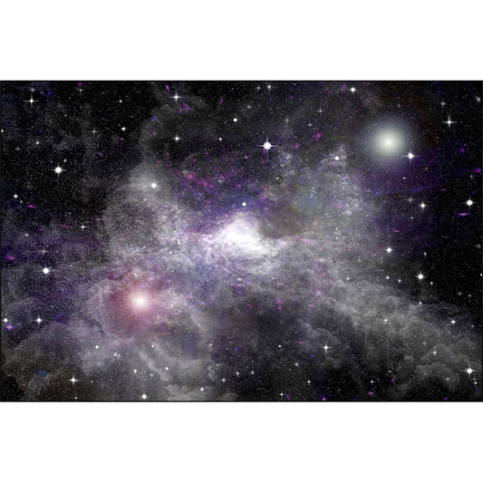 Novelty Modern Rug in Purple and Black Outer Space Galaxy Pattern Rug Polyester Washable Carpet for Home Decoration Clearhalo 'Area Rug' 'Modern' 'Rugs' Rug' 1610688