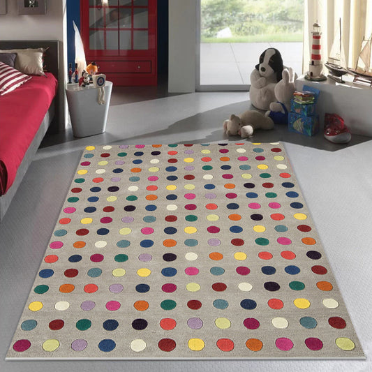 Brown Bedroom Rug Modern Polka Dots Pattern Area Rug Polyester Pet Friendly Washable Carpet Dark Gray Clearhalo 'Area Rug' 'Modern' 'Rugs' Rug' 1610710