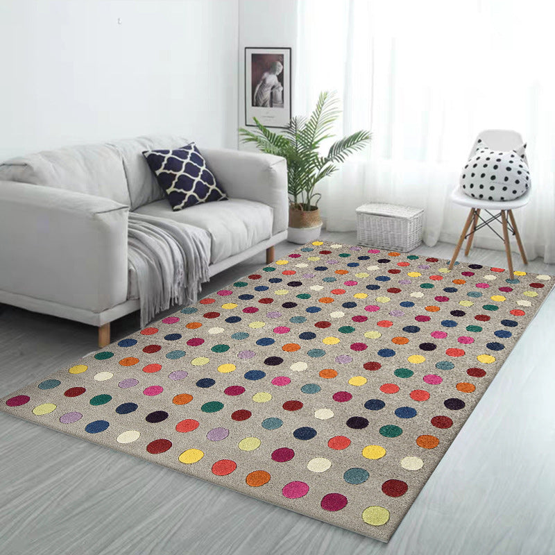 Brown Bedroom Rug Modern Polka Dots Pattern Area Rug Polyester Pet Friendly Washable Carpet Clearhalo 'Area Rug' 'Modern' 'Rugs' Rug' 1610711