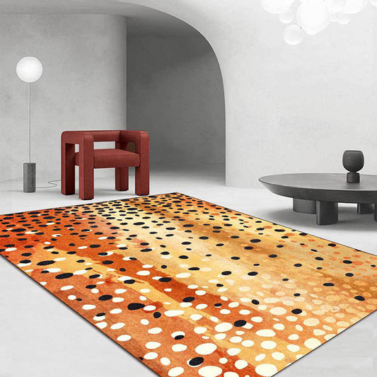 Orange Bedroom Rug Modern Polka Dots Pattern Area Rug Polyester Stain-Resistant Carpet Yellow-Red Clearhalo 'Area Rug' 'Modern' 'Rugs' Rug' 1610718