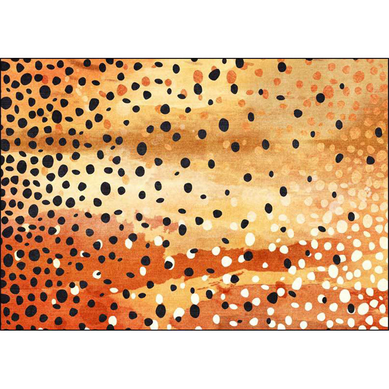 Orange Bedroom Rug Modern Polka Dots Pattern Area Rug Polyester Stain-Resistant Carpet Clearhalo 'Area Rug' 'Modern' 'Rugs' Rug' 1610720