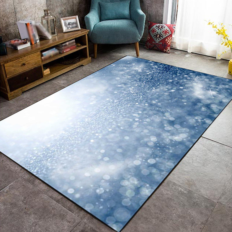 Blue Bedroom Rug Modern Glaming Pattern Area Rug Polyester Non-Slip Backing Washable Carpet Sky Blue Clearhalo 'Area Rug' 'Modern' 'Rugs' Rug' 1610726