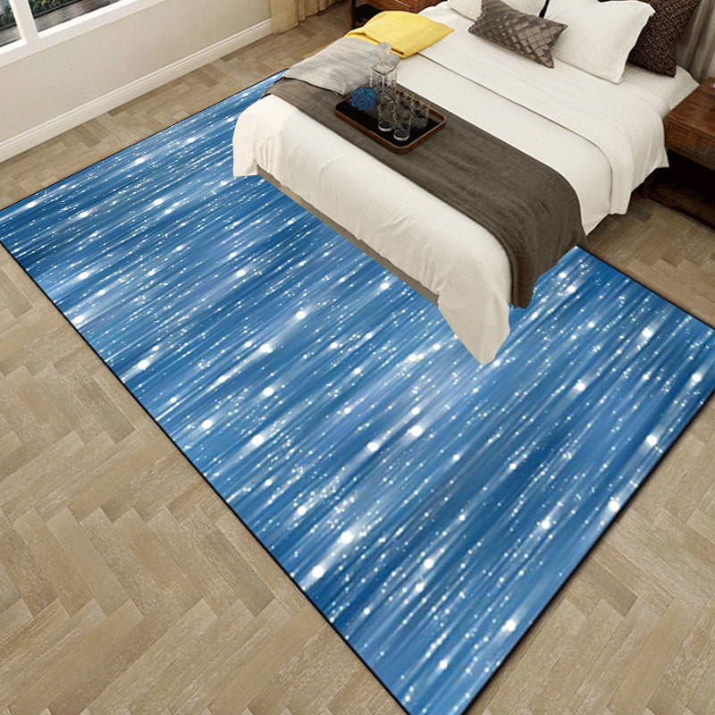 Scandinavian Modern Rug in Blue Glitter Pattern Rug Polyester Washable Stain-Resistant Carpet for Home Decoration Clearhalo 'Area Rug' 'Modern' 'Rugs' Rug' 1610735