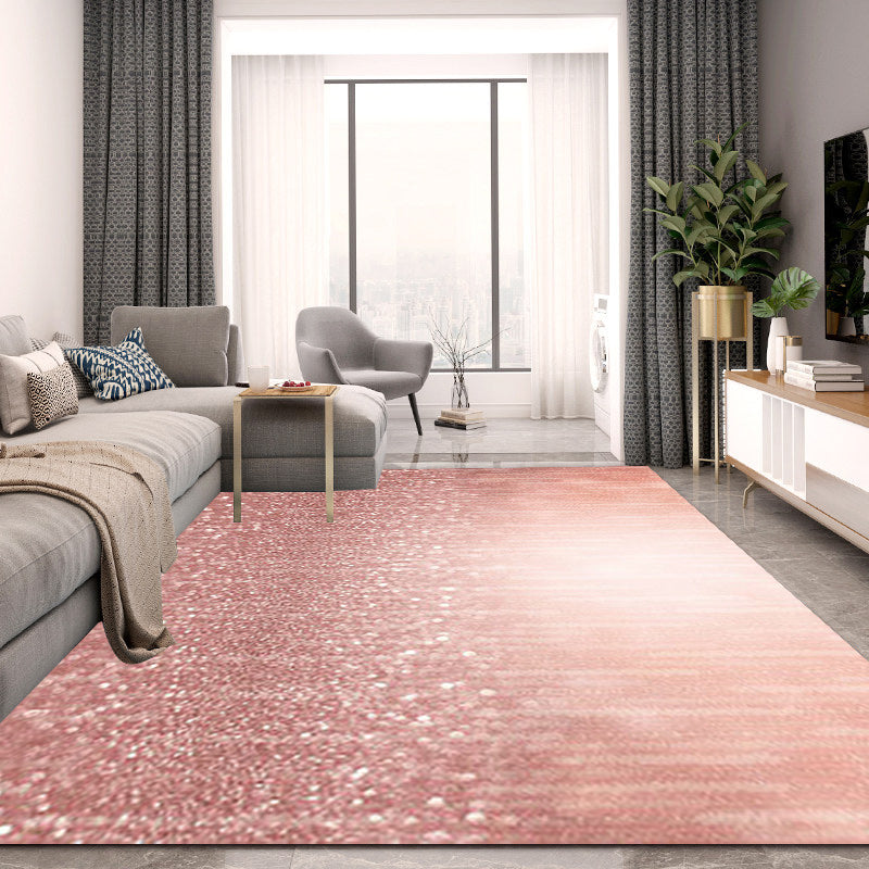 Simple Modern Rug in Pink Glitter Pattern Rug Polyester Washable Anti-Slip Backing Carpet for Home Decoration Clearhalo 'Area Rug' 'Modern' 'Rugs' Rug' 1610743