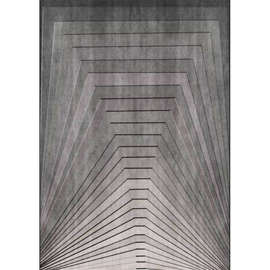 Unique Striped Pattern Rug Grey Simple Rug Polyester Washable Anti-Slip Backing Area Rug for Living Room Clearhalo 'Area Rug' 'Modern' 'Rugs' Rug' 1610924