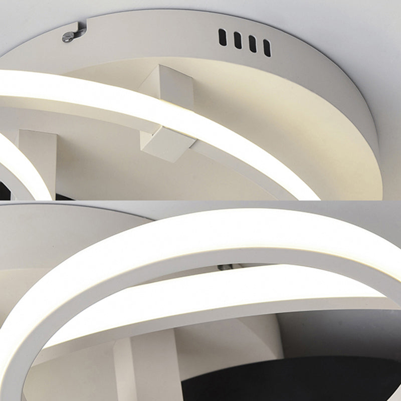 Circles Bedroom Flush Light Fixture Acrylic 3 Lights Contemporary Style Ceiling Mounted Light in Black and White Clearhalo 'Ceiling Lights' 'Close To Ceiling Lights' 'Close to ceiling' 'Flush mount' Lighting' 161104