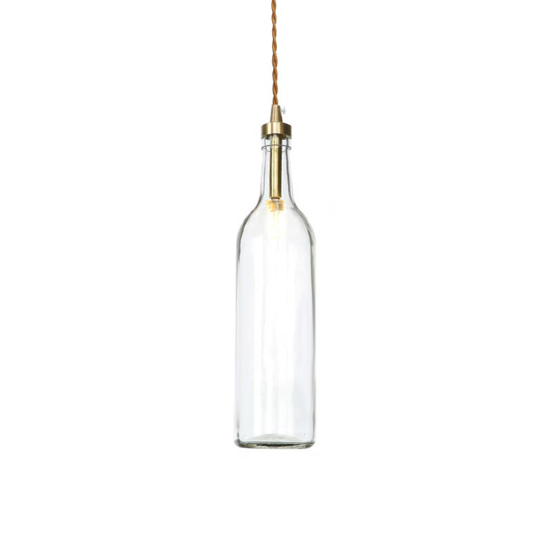 Industrial Wine Bottle Hanging Lamp 1 Light Glass Ceiling Pendant Light with Adjustable Cord in Smoke Grey/Green Clearhalo 'Ceiling Lights' 'Glass shade' 'Glass' 'Industrial Pendants' 'Industrial' 'Middle Century Pendants' 'Pendant Lights' 'Pendants' 'Tiffany' Lighting' 161178